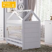 Berço Mini Cama Montessoriano Estilo Casinha Americano com Colchão - Branco