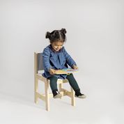 Cadeira Infantil Castelo Natural/Branco - Casatema