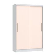 Guarda Roupa Modulado Infinity com 2 Portas de Correr - Branco Line/Rosa