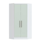 Guarda Roupa Modulado Infinity de Canto com 2 Portas - Branco Line/Pistache