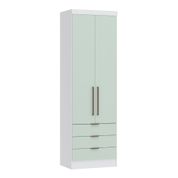 Guarda Roupa Modulado Infinity com 3 Gavetas - Branco Line/Pistache
