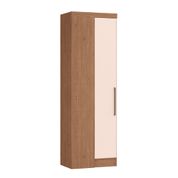 Guarda Roupa Modulado Infinity Canto Reto com 1 Porta - Macadâmia/Rosa