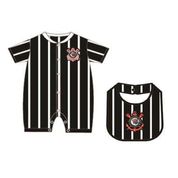 Kit Bebê Corinthians Macacão com Babador Oficial