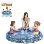 PISCINA REDONDA INFLAVEL INFANTIL 253 LITROS FUNDO DO MAR AZUL