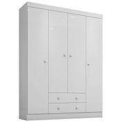 Guarda Roupa Infantil 200cm 4 Portas 2 Gavetas Íbis I03 Branco - Mpozenato