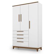 Guarda Roupa Infantil 3 Portas 4 Gavetas 100% MDF Imaginare I05 Branco Fosco/Matiz - Mpozenato