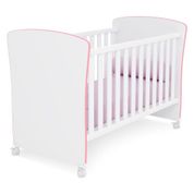 Berço Mini Cama 2484 Doce Sonho Branco/Rosa - Qmovi