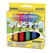 Cola Colorida Acrilex 06 Cores Variadas 23g Cada