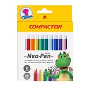 Canetinha Hidrográfica Compactor 12 Cores Neo Pen Mirim