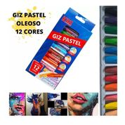 Giz Pastel a Oleo Escolar com 12 Cores