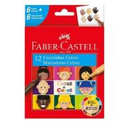 Canetinha Hidrografica Faber Castell Caras & Cores 6+6 Cores