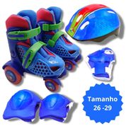Patins Infantil com Kit de Proteção 26-29 Ajustável Unitoys