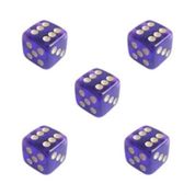 Conjunto 5 dados translucidos D6 Roxo 16mm Ludens Spirit DD16RXTL