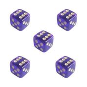 Conjunto 5 dados translucidos D6 Roxo 16mm Ludens Spirit DD16RXTL