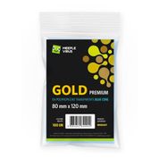 Shields Sleeves Gold Premium 80 X 120mm Blue Core Meeple Virus 100 unidades