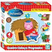 Quebra Cabeca Progressivo Os Tres Porquinhos 30 Pecas Nig