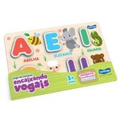 Jogo de Encaixar Vogais Animais Madeira +3 Anos Toyster