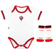 Kit Bebê Com Body e Meia Vitória Oficial