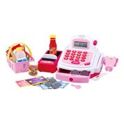 Caixa Registradora Infantil Rosa Luz Som Acessórios DM Toys