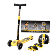 Kit Patinete Amarelo Com Acessórios De Segurança - Unitoys