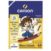 Bloco Canson Branco A4 P/ Desenho 140g/m 20 Fls 210mmx297mm