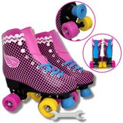 Patins Clássico Roller 34/38 Unitoys Rosa
