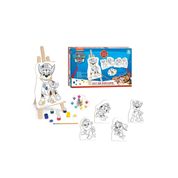 Kit Pintura Patrulha Canina C/ Telas Tintas Cavalete Pincel