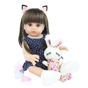 Bebê Reborn 48cm Coelho e Vestido Bolinha