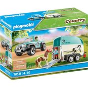 PLAYMOBIL 70511 CARRO COM TRAILER E PONEI