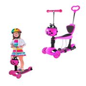 PATINETE PASSEIO SUPORTA 60KG JOANINHA AJUSTAVEL ROSA