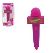 MICROFONE AMPLIFICADOR DE VOZ KARAOKE INFANTIL ESPELHO ROSA