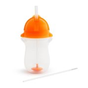 Copo Com Canudo Grande Click Lock Laranja Munchkin