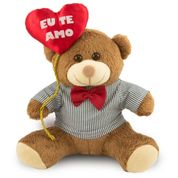 Ursinho de Pelúcia Com Balão Eu te Amo Antialérgico 20cm Urso Presente Romântico Namorada Namorado