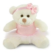 Ursinha Ursa Pelúcia Bailarina 30cm Decoração Antialérgico Nicho Quarto Bichinho Urso Ursinho Brinquedo Presente Menina