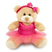 Ursinha Ursa Pelúcia Bailarina Caramelo 30cm Decoração Antialérgico Enfeite Nicho Ursinho Brinquedo Presente Menina