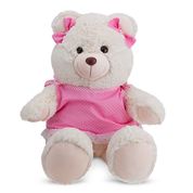 Ursinho Ursa de Pelúcia com Vestido Rosa 40 cm Antialérgica