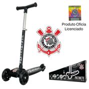 Patinete 3 Rodas Led Infantil Corinthians Original Oficial Timão Luzes Spin Roller Altura Ajustável Suporta 50Kg CKS