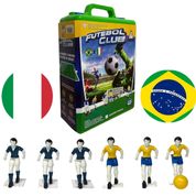 Jogo Futebol Club Brasil x Itália Mundial Seleções Na Maleta Com Jogadores Pintados Original Gulliver Presente Menino