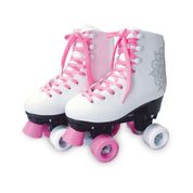 Patins Clássico 33/34 Fun Divirta-se Branco,Rosa