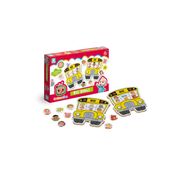 Conjunto de Peças de Madeira - Jogo de Bingo Infantil - Cocomelon - Ônibus - Nig Brinquedos