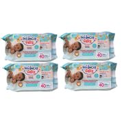 Kit com 4 - Lenço Umedecido Infância feliz Toalha Umedecida Chams 40 Unidades