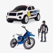 Conjunto de Carrinhos e Mini Figura - Força-Tarefa Polícia - Samba Toys