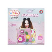 Conjunto de Artesanato - Paula Stephânia - Almofada Rosa para Boneca - Estrela
