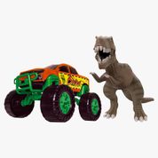 Conjunto de Carrinho e Figura - Cross Rex Attack - T-Rex e Pick Up - Samba Toys