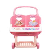 Carro De Boneca Duplo Princesas Branco/ Rosa - Líder