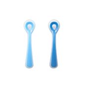 Kit com 2 Colheres de Silicone Flexíveis Azul - KaBaby