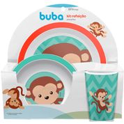 Kit Refeição E Babador C/ Bolso Macaquinho - Buba