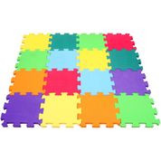 TAPETE EM EVA MINI SOFT 15X15CM 5MM 16PC COL