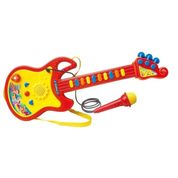 Guitarra com Microfone Som e Luz - Dm Toys 5379