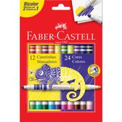 Caneta Hidrografica Bicolor 24 Cores Faber Castell